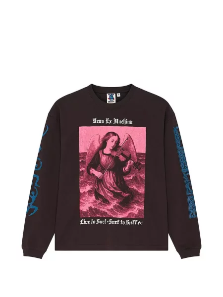 Lung tricou Deus Ex Machina cu imagine gri