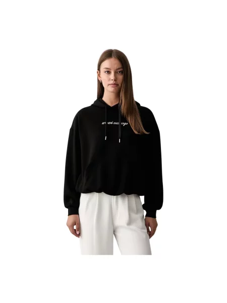 Bluza z kapturem o kroju relaxed fit z dodatkiem Armani Exchange czarna