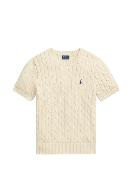 Fleece polo Polo Ralph Lauren με κέντημα με λαιμόκοψη v κόκκινο