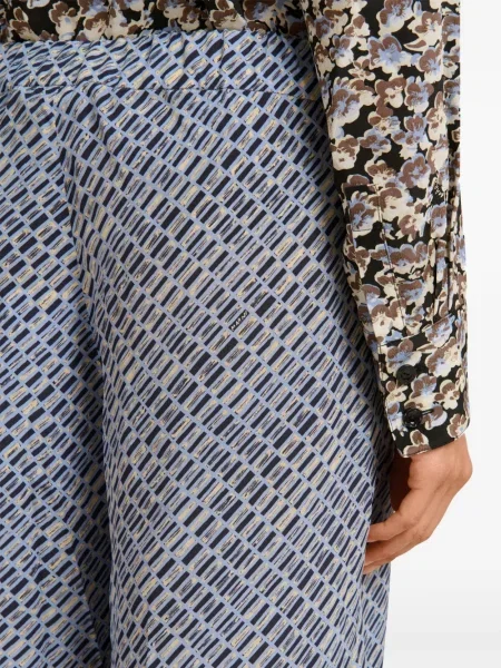 Pantaloni Marni de mătase cu imagine albastru
