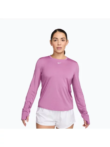 Блуза с дълъг ръкав за тренировка Nike One Classic Dri-Fit light magenta/white бяло