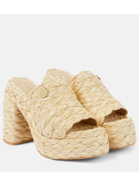 Papuci tip mules Stella Mccartney cu platformă bej