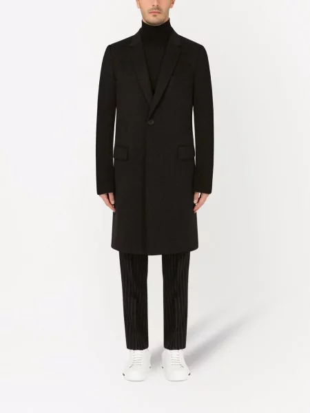 Jednořadý kabát Dolce & Gabbana šedý