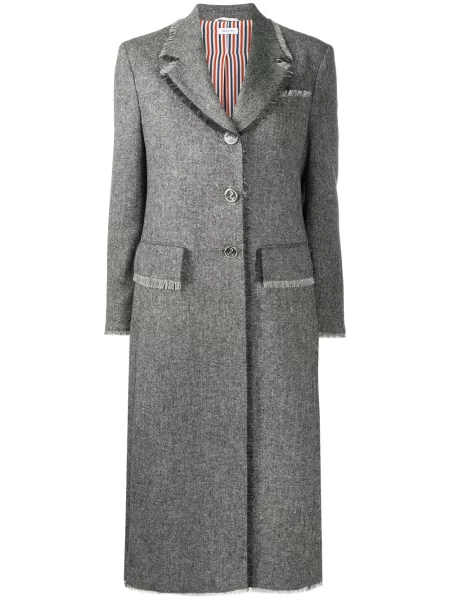 Płaszcz Thom Browne w paski szary