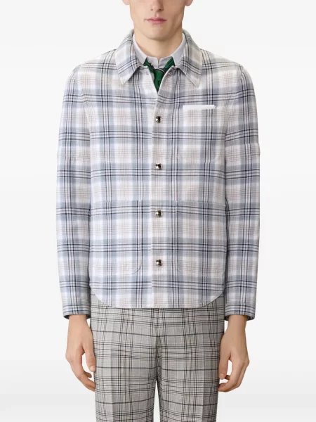 Geacă Thom Browne în carouri alb