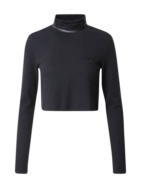 Блуза с дълги ръкави adidas Originals Trefoil Moments дамска с поло черно