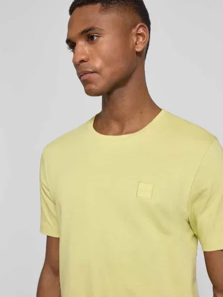 T-shirt o kroju regular fit z czystej bawełny model „TALES” Boss Orange żółta