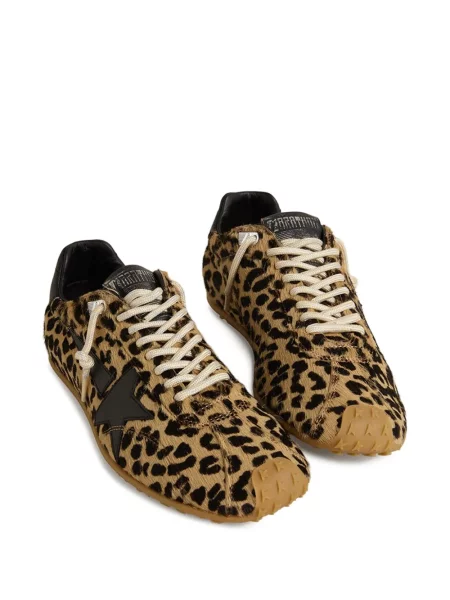 Sneakerși Golden Goose cu imagine cu model leopard auriu