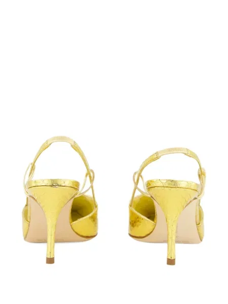 Pantofi cu toc Manolo Blahnik slingback auriu