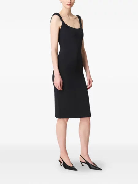 Rochie midi Another Tomorrow cu bretele negru