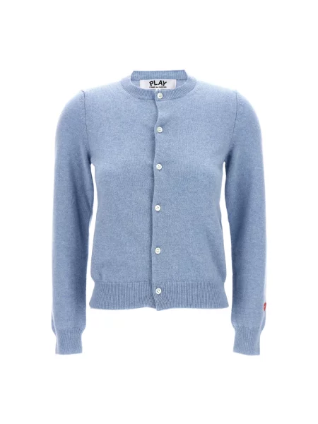 Kardigan Comme Des Garcons Play wełniany niebieski