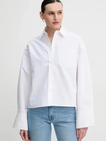 Camasa Claras femei cu guler clasic relaxed alb