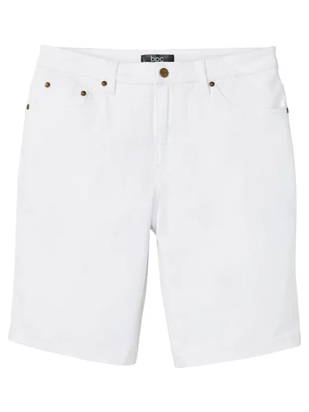 Bermudy ze stretchem classic fit białe