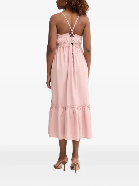 Rochie midi Fracomina cu volane roz