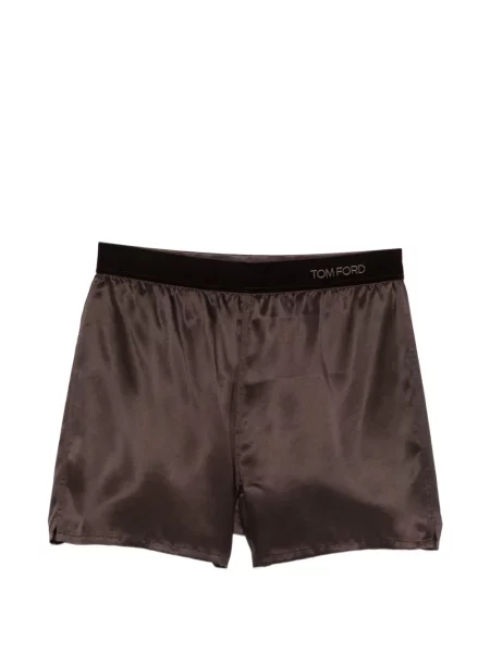 Pantaloni scurți Tom Ford din satin maro