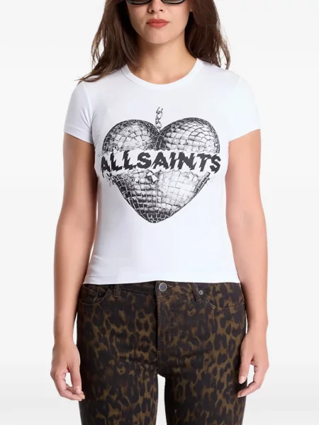 Tricou Allsaints cu imagine alb