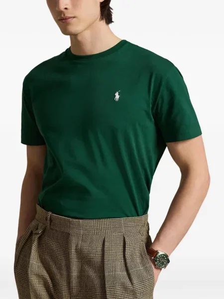 Pruhované polotričko Polo Ralph Lauren se síťovinou s výšivkou červené