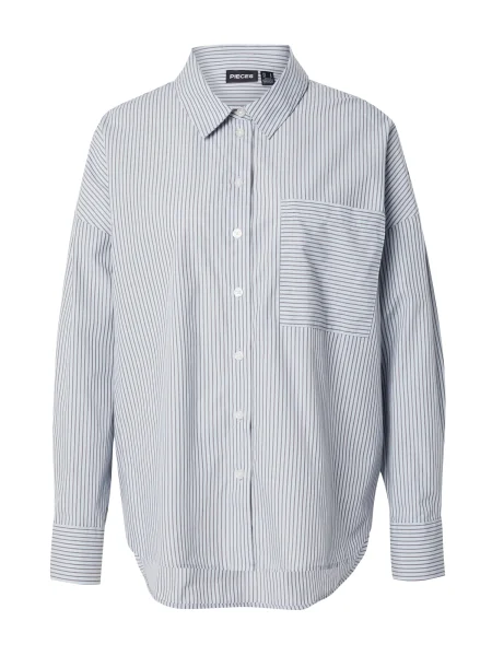 PIECES Bluză PCFELINE albastru deschis / taupe gri