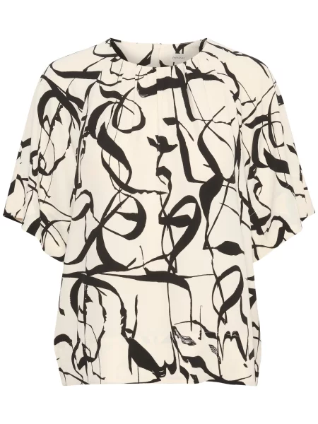 InWear Bluză negru alb