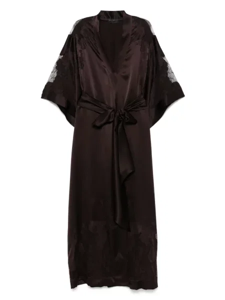 Копринен халат Carine Gilson кафяво