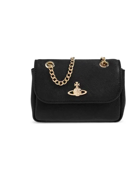 Mała torebka skórzana Vivienne Westwood skórzana czarna