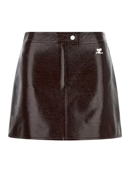 Spódnica mini Courreges brązowa