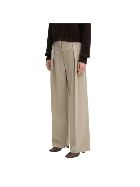 Day Birger et Mikkelsen spodnie z domieszką wełny Enzo Classic Wool Blend beżowe