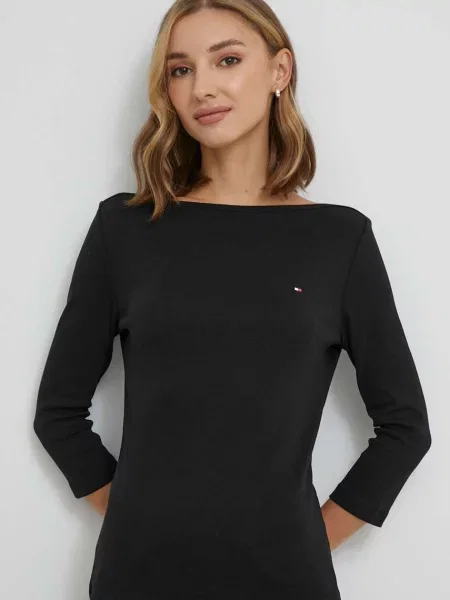 Majica dugih rukava Tommy Hilfiger crna