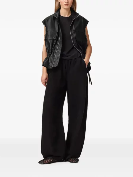 Vestă Allsaints din piele negru