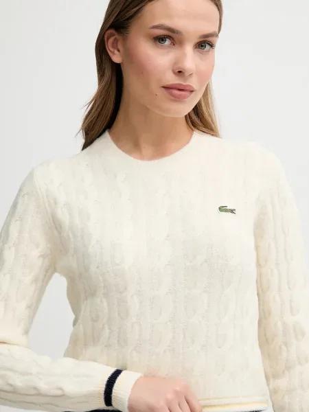 Светр із додаванням вовни Lacoste бежевий