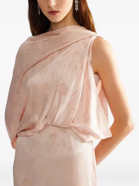 Rochie maxi Erdem din jacard drapată roz