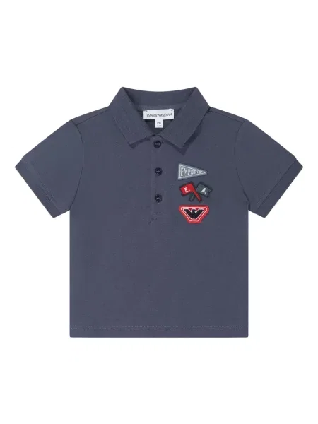 Koszulka polo dziecięca Emporio Armani niebieska