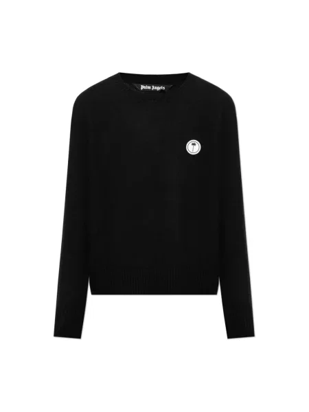 Sweter Palm Angels wełniany z logo czarny