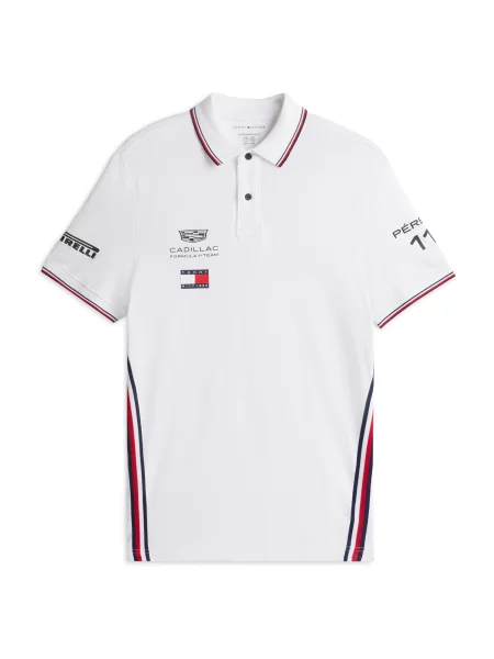 TOMMY HILFIGER Tricou TH X PEREZ REPLICA roșu / negru alb