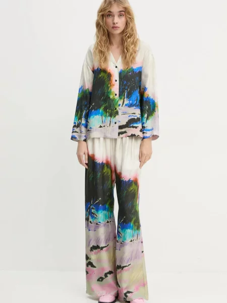 MUNTHE koszula SACHU relaxed z kołnierzykiem klasycznym beżowy