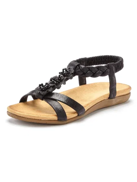 LASCANA Sandali bež črna