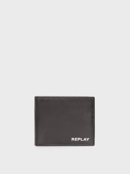 Шкіряний гаманець Replay чорний