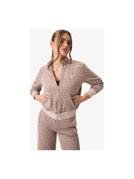 Bluza rozpinana Guess żakardowa beżowa