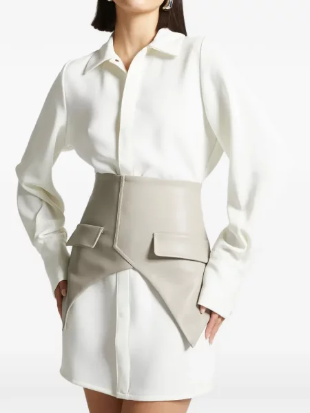 Rochie tip cămașă Manière De Voir de costum alb