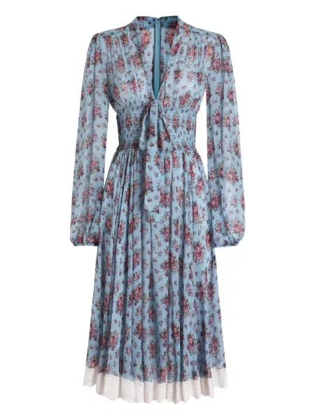 Rochie Dolce & Gabbana cu model floral cu imagine cu legături albastru