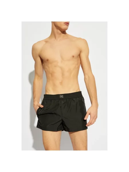 Krótkie kąpielówki Dolce And Gabbana z logo czarne
