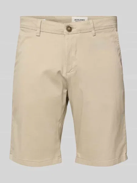 Bermudy o kroju regular fit z wpuszczanymi model ‘IBOWIE’ Jack & Jones beżowe
