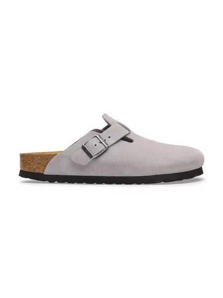 Birkenstock klapki mules zamszowe Boston Suede Leather fioletowe