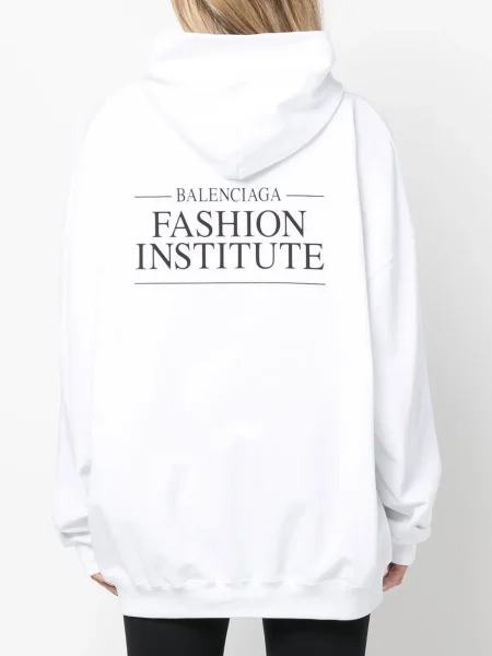 Hanorac cu glugă Balenciaga cu imagine alb