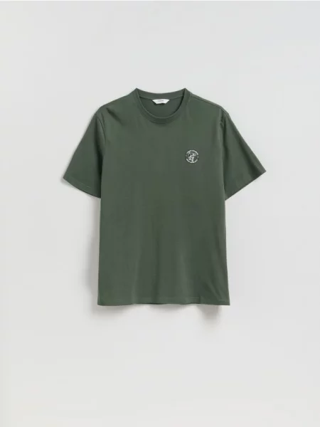 Reserved Tricou regular din verde-oliv deschis verde
