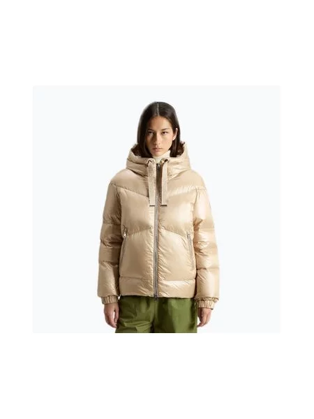Куртка Woolrich Aliquippa Short Puffer oxford tan коричнева