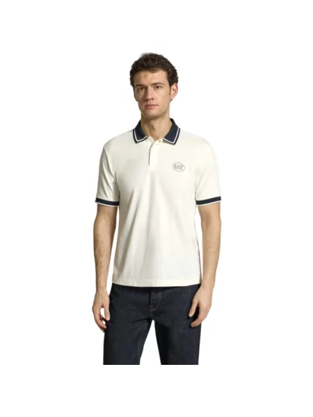 Koszulka polo o kroju regular fit z nadrukiem z logo Ea7 Emporio Armani biała