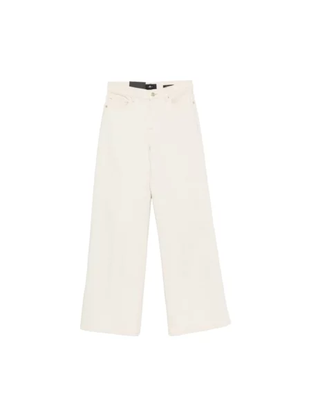7 For All Mankind Dżinsy Z Szerokimi Nogawkami Lotta Tailorless weiss białe