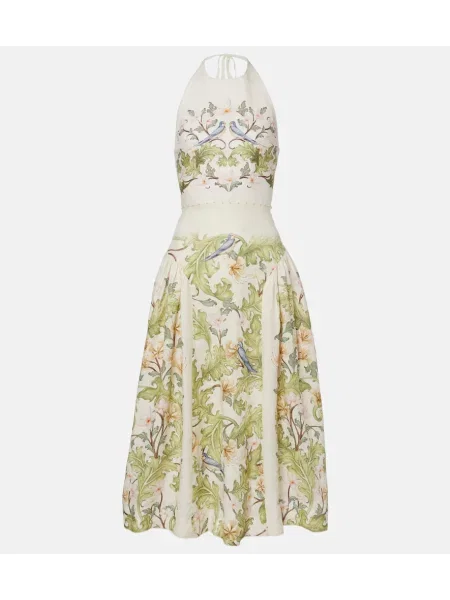 Rochie midi Agua By Agua Bendita de in cu model floral alb