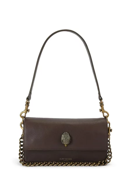 Kurt Geiger London crossbody torbica usnjena Sloane Soft Shoulder Bag rjava